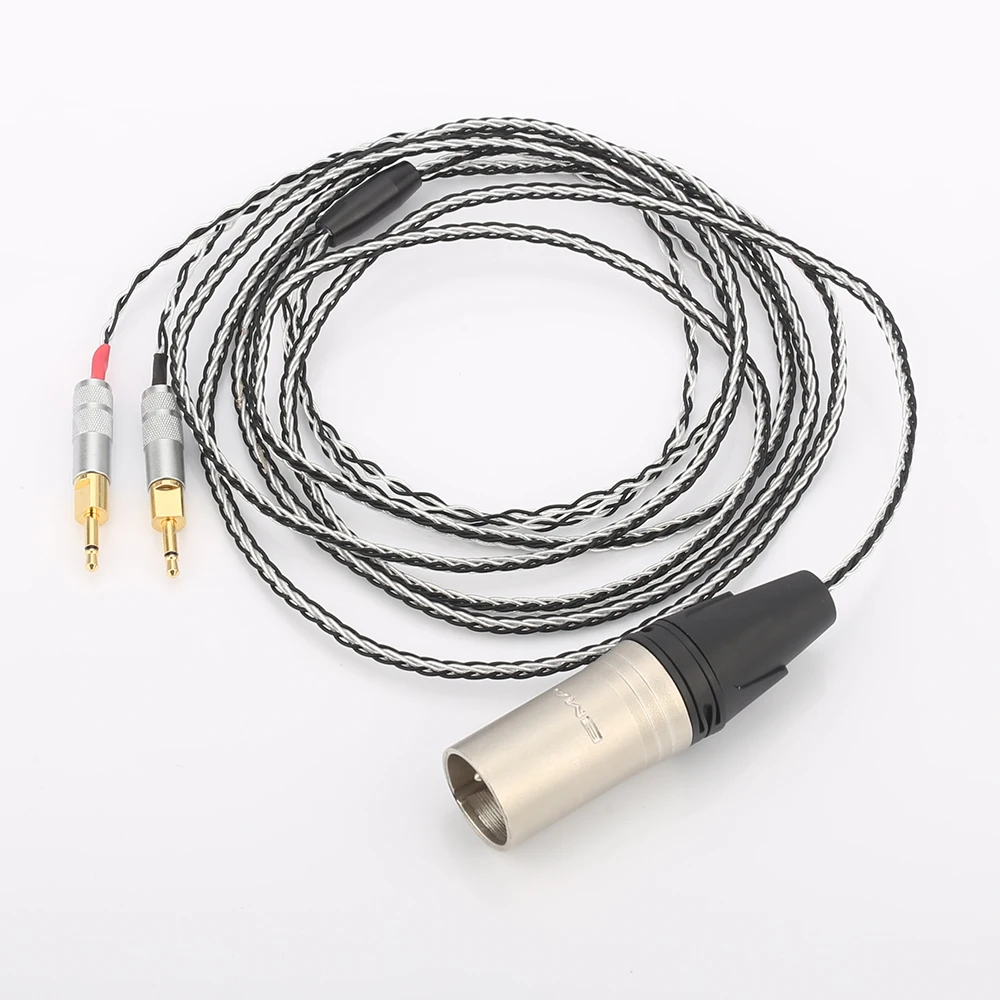 Audiocrast HC018 XLR 4pin Weave Cloth OD 5mm OCC Pure Silver Plated Headphone Cable For HD700 Audio Headphone Cable Wire