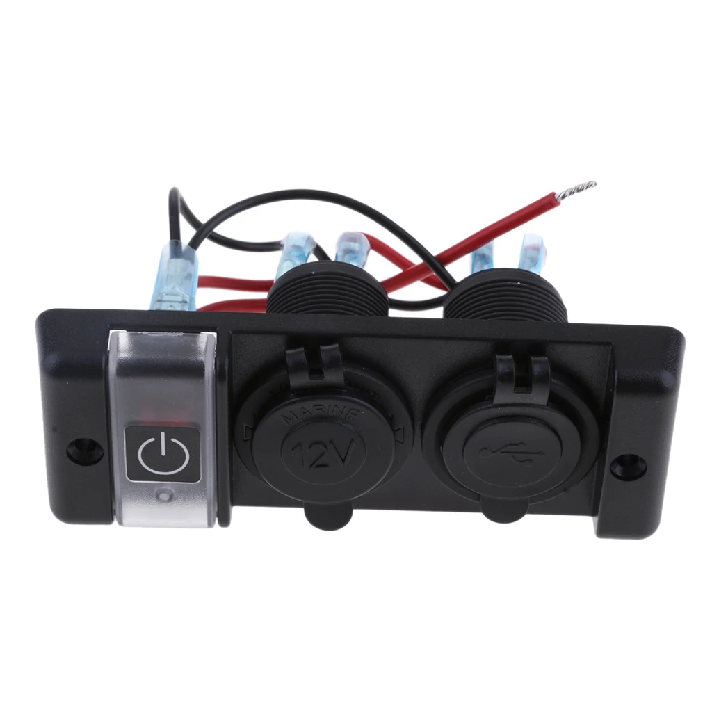 DC 12V USB зарядное устройство розетка переключатель комбинация для автомобиля лодки мотоцикла