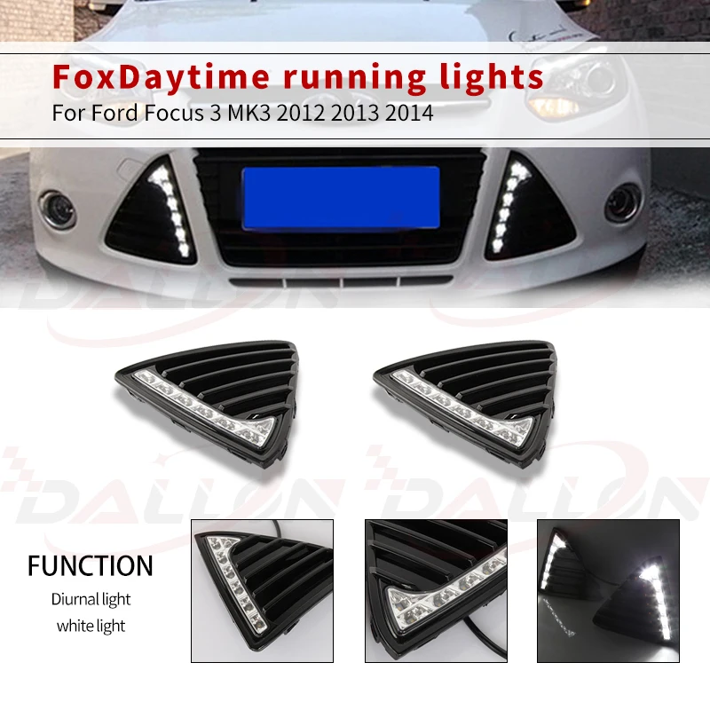 1 Set For Ford Focus 3 MK3 2012 2013 2014 DRL Daytime Running Lights