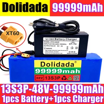 

48V99999Ah 1000w 13S3P XT60 48V Lithium ion Battery Pack 99999mah For 54.6v E-bike Electric bicycle Scooter with BMS+charger
