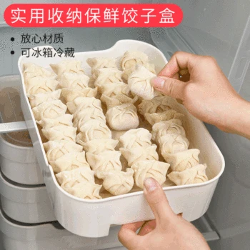 

New Style Double Layer jiao zi he Transparency Cover Quick-frozen jiao zi he Refrigerator Freshness Storage Box Portable Freshne