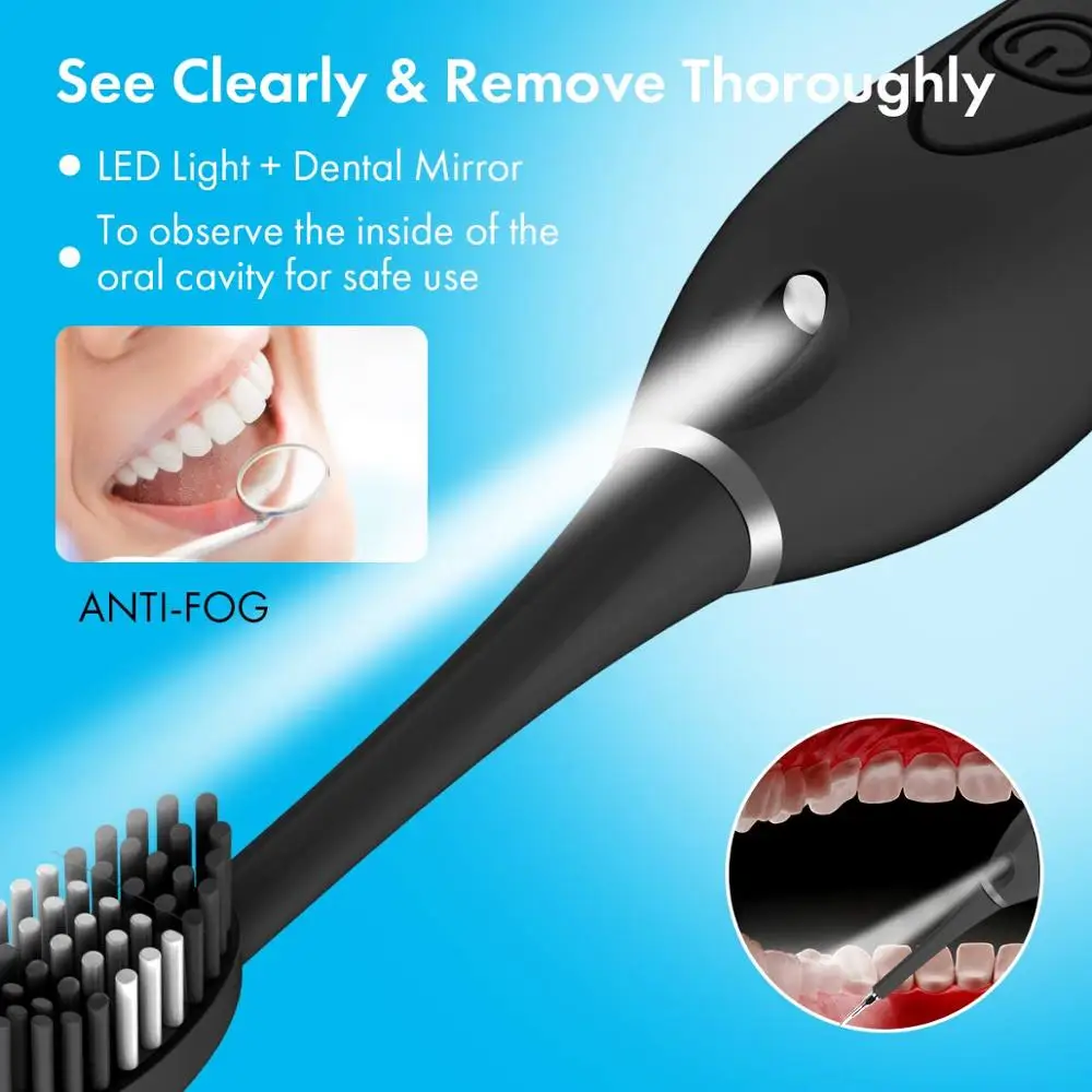 Electric Protable Sonic Dental Scaler Tooth Calculus Remover Cleaner Tooth Stains Tartar Tool with 5 Replaceable Brush Head Electric Protable Sonic Dental Scaler Tooth Calculus Remover Cleaner Tooth Stains Tartar Tool with 5 Replaceable Brush Head