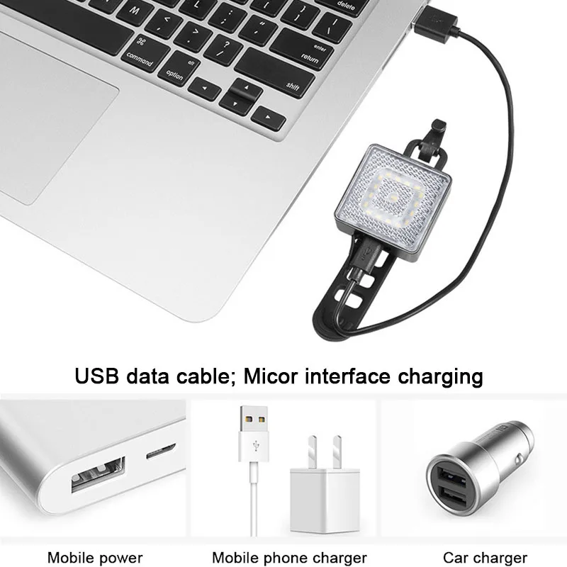 Мини умный велосипедный светильник с зарядкой через usb, задний светильник, 80 люмен, велосипедный светильник, водонепроницаемый предупреждающий свет, светильник для бега, точечный светильник, прожектор, светильник