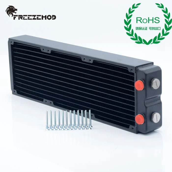 

FREEZEMOD computer pc water cooler copper radiator double layers 45MM thick copper fins G1/4 ROHS certification. TSRP-HP45-360