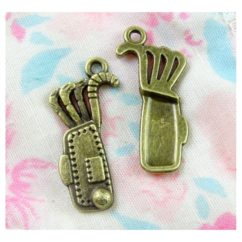

60pcs Charms Golf Barrel 24.6*11.6MM Antique Bronze Plated Pendants Making DIY Handmade Jewelry Accessories