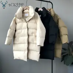 Утка вниз куртка Для женщин зима 2018 верхняя одежда пальто женский длинный Повседневное Теплый пуховик дутая куртка парка фирменные