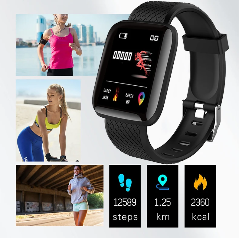 2Pcs 116plus i7s Smart Watch Men Women Bluetooth Earphone Watch Sport FitnessTracker Pedometer D13 Smartwatch Digital WristWatch