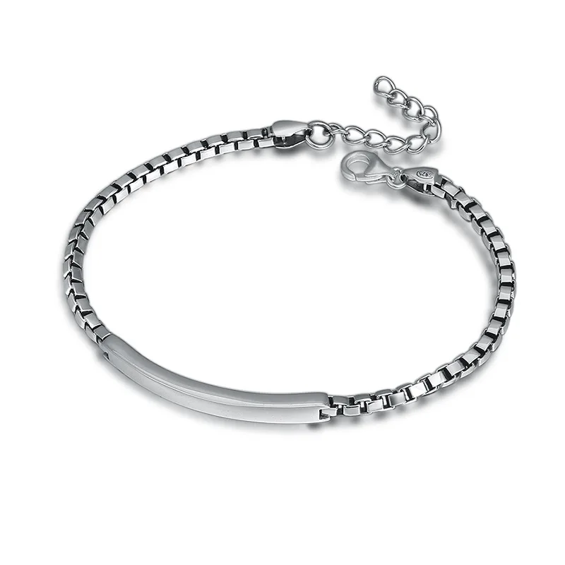 Подлинный 925 пробы Серебряный Простой модный гладкий Змеиный браслет цепочка темперамент элегантный браслет серебряные ювелирные изделия