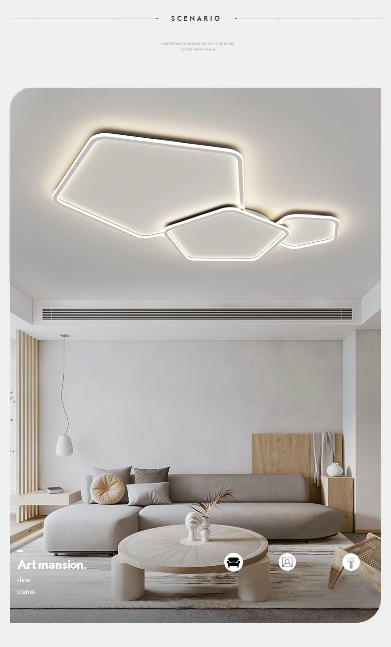 Modern Nordic Design LED Chandelier For Living Room Bedroom Dining Room Kithchen Ceiling Lamp White Geometry Simple Style Light lowes chandeliers