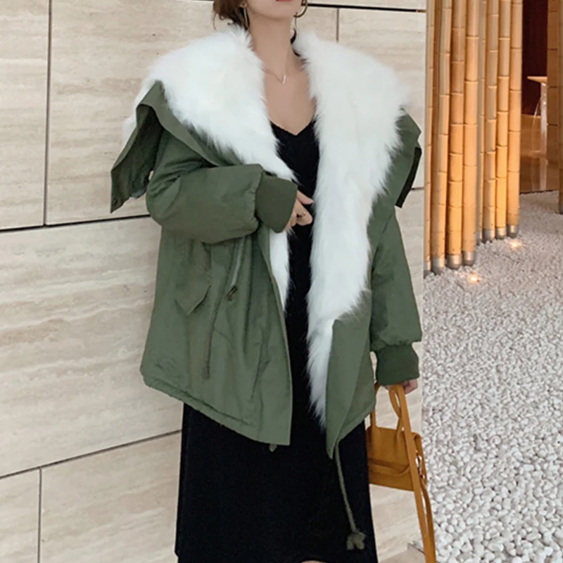 

Winter New Style Women's Long Sleeve Fahion Warm Parka Women Thickened Coat Loose Casual Femme Cotton Padded Clothes