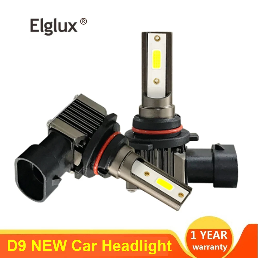 Elglux автомобильная лампа H8 H9 H11 H1 H4 светодиодная фара H7 LED 9005 HB3 9006 HB4 6000K белая с COB