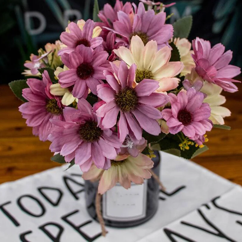 

1pc Artificial Silk Flower 25 Heads Daisy Gerbera Wedding Bridal Bouquet Décor