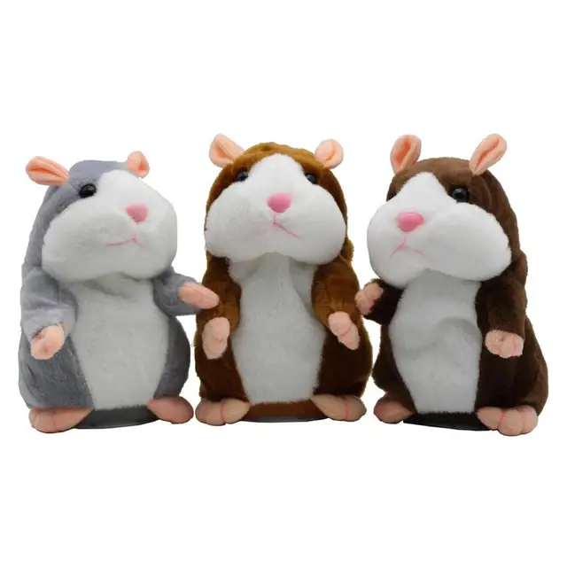 15cm Cute Walking Talking Hamster Plush Animal Doll Funny Sound Record Repeat Voice Changing Educational Toy Pets For Kids 2