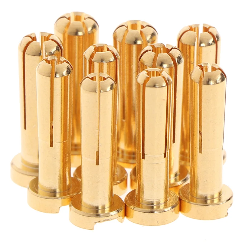 5pcs 4/5mm Bullet Banana Plug Connector Male Female for RC Battery Part Gold Plated |