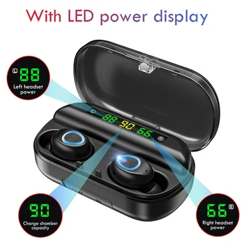 

Kowkaka V10 TWS Bluetooth Earphone With Microphone 2000mah LED Display Wireless Headset IPX7 Waterproof Noise Cancelling Headset