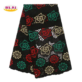 

NIAI Latest 100% Cotton Material Nigerian Swiss Voile In Switzerland Lace Fabric Embroidered 2020 African Lace Fabric XY3159B-7