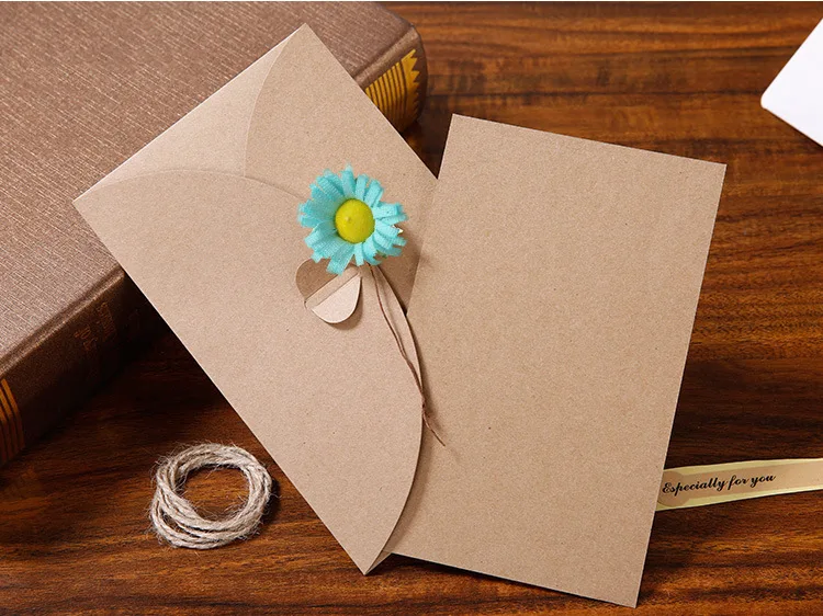 Чэнь веер Ретро Kraftpaper ручной работы сушеные Цветочные Открытки творческие DIY blessation универсальные пустые карты Отец День карты