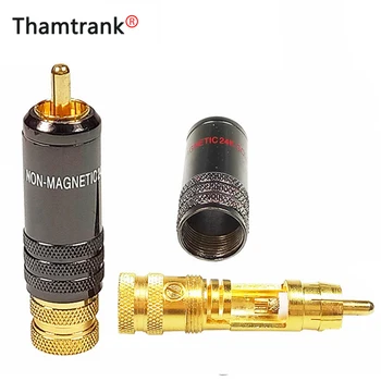 

10pcs/lot RCA Connector Non-Magnetic 24K Gold Plated Copper RCA Male Plug High Quality Speaker Plug Audio Cable Wire Connector