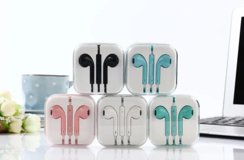 Crystal Box Hot Flat Cable Mobile Earphone For S6 Earphones in ear headset