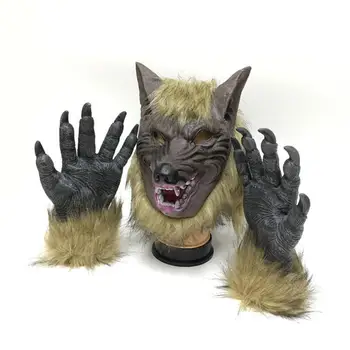 

Werewolf Mask Gloves Halloween Horror Devil Mask Party Masks Party Supplies Festival Party Decoration Headgear Drop shipping