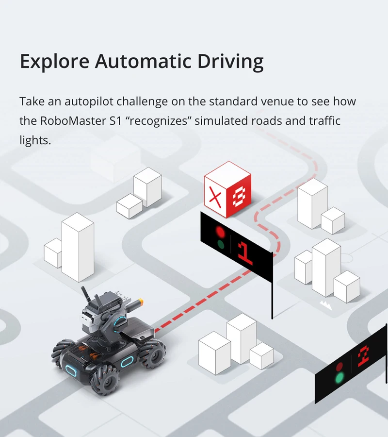 DJI RoboMaster S1 AI Интеллектуальный Обучающий робот с функцией программирования игрушечный танк DJI умный автомобиль с дистанционным управлением