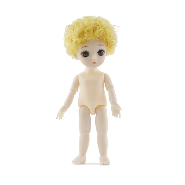 Adollya BJD Doll Body 16cm Naked Ball Jointed Swivel Doll Mushroom Head 13 Movable Joints 3D Eyes 1/12 BJD Dolls 6