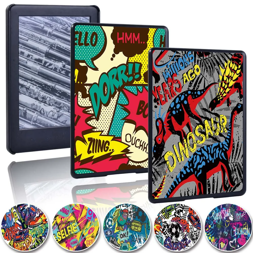 

Graffiti Art Tablet Shell Cover Case for Amazon Kindle 8/10th Paperwhite 1/2/3/4 Drop Resistance Protective Shell + Pen