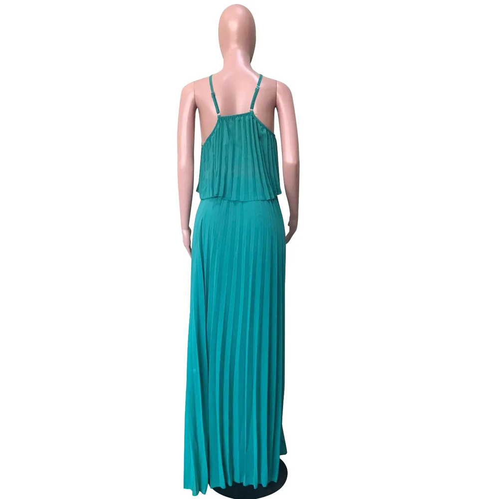 Echoine летнее шифоновое длинное платье из двух частей женский элегантный комплект из 2 предметов комплект: укороченный топ и юбка сексуальный наряд без рукавов для пляжной вечеринки