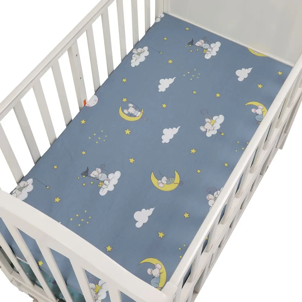 CLS0055 EGMAOBABY100% хлопок постельное белье для детской кроватки простыня мягкий матрас для детской кровати чехол с мультяшным принтом для новорожденных постельные принадлежности для кроватки простыня - Цвет: CLS0055