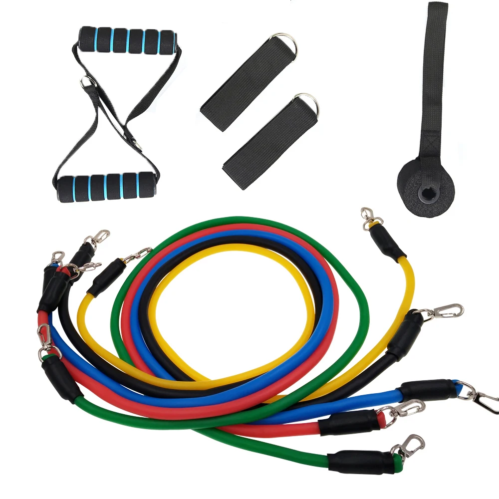 11Pcs Exercise Resistance Bands Sets for Women and Men Fitness Gym Strength Training Body Yoga Pilates Sport Rubber Band Pull Up (11)