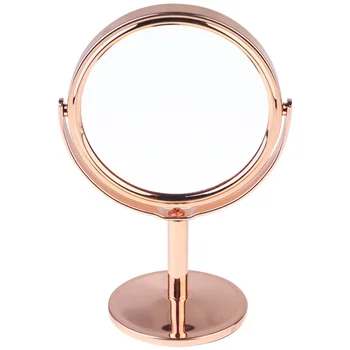 

Double Side Cosmetic Mirror Desktop 3X Magnification Makeup Mirror for Home (Golden)
