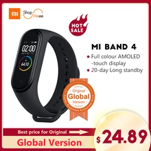 Глобальная версия, Xiaomi mi, 4 смарт-браслета, цветной дисплей, браслет, пульсометр, фитнес, Bluetooth, 5,0, для плавания, mi ng, водонепроницаемый