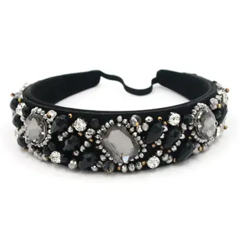 

Womens Luxury Full Rhinestone Beaded Headband Vintage Baroque Style Hair Hoop