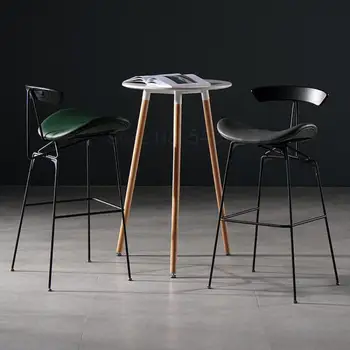 

Iron Bar Chair Nordic High Chair Bar Stool Modern Simple Back American Light Luxury Industrial Style Bar Chair