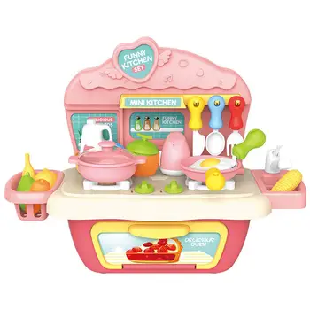 

Pretend Play Kitchen Toys Set Vegetables Fruits Kitchen Cutlery Table Toy Set for Kids Children