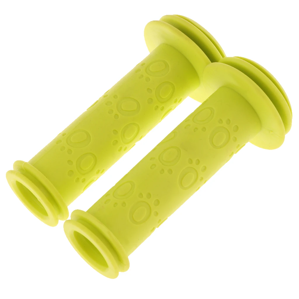 Bike Bicycle Grips Soft Rubber Handlebar Grip with Safe Bar End Pads for Balance Bike Stroller and Scooter