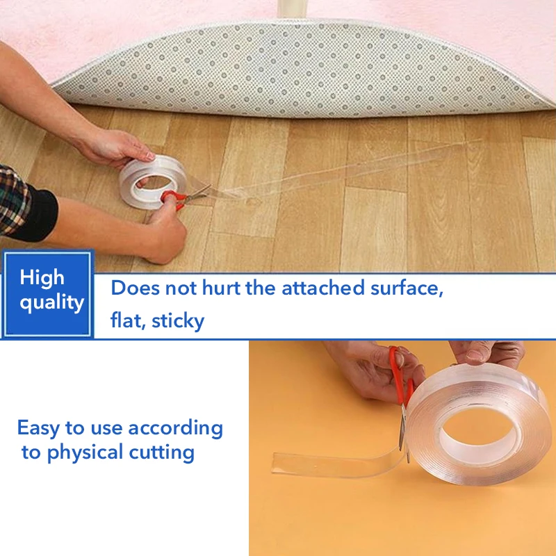 Clear Magic Nano-tape Washable Reusable Double-Sided Tape Adhesive Nano Traceless Sticker Removable Universal Glue 1/2/3/5m