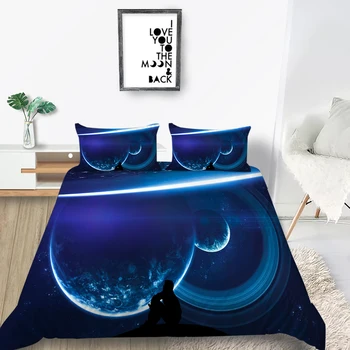 

Planets Bedding Set Universe Creative 3D Duvet Cover Comfortable King Queen Twin Full Single Double Unique Design Bed Set