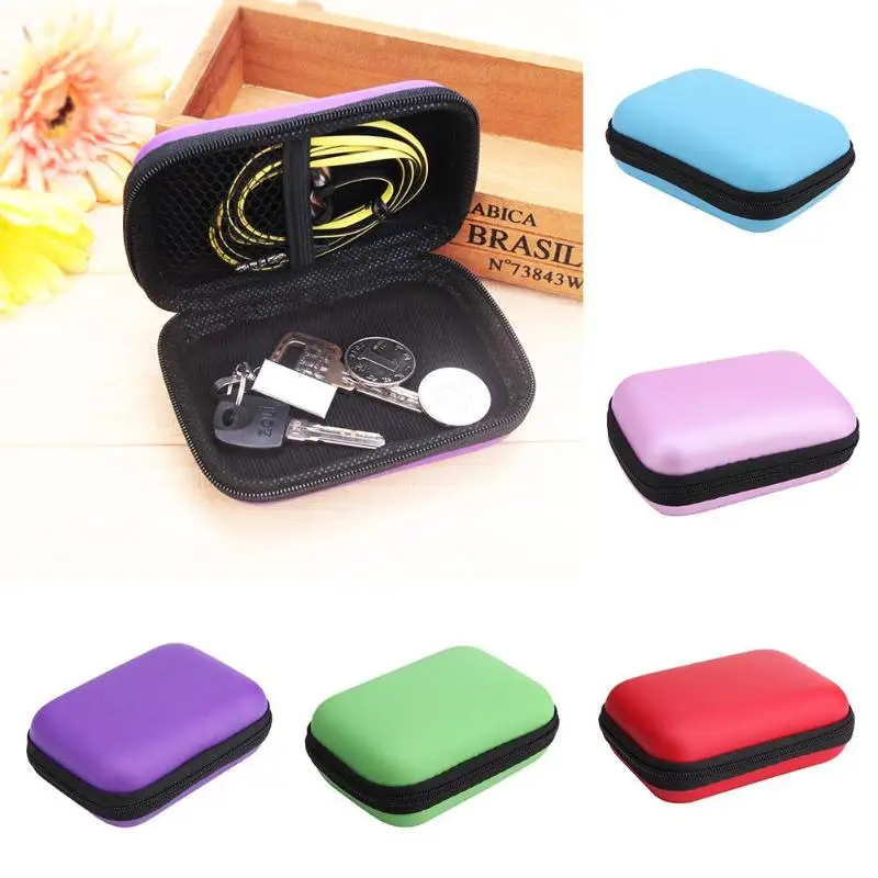 

Mini External Storage Hard Case Bags Headset Earphone Cable Carry Storage Box for Phone USB Cable Charger Power Bank Case New