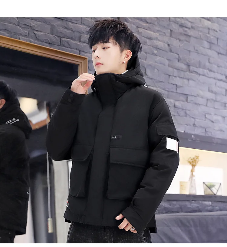 Winter New Style Store Owner-Style Hooded Sporty Loose Cotton Overcoat Men's