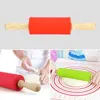 Silicone world Non-Stick Silicone Rolling Pin Wooden Handle Fondant DIY Pastry Dough Flour Roller Kitchen Baking Cooking Tools 3