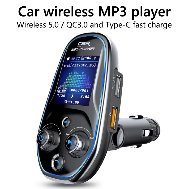 1.8 Wireless Car Bluetooth FM Transmitter Aux Supports QC3.0 Charging  Treble and Bass Sound Music Player Rear View Camera - AliExpress