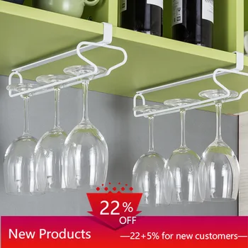

Creative Hanging Down Wine Glass Holder Wrought Iron Hanging Strong Load Bearing Frame Goblets Cup Hanger Kitchen Storage Racks