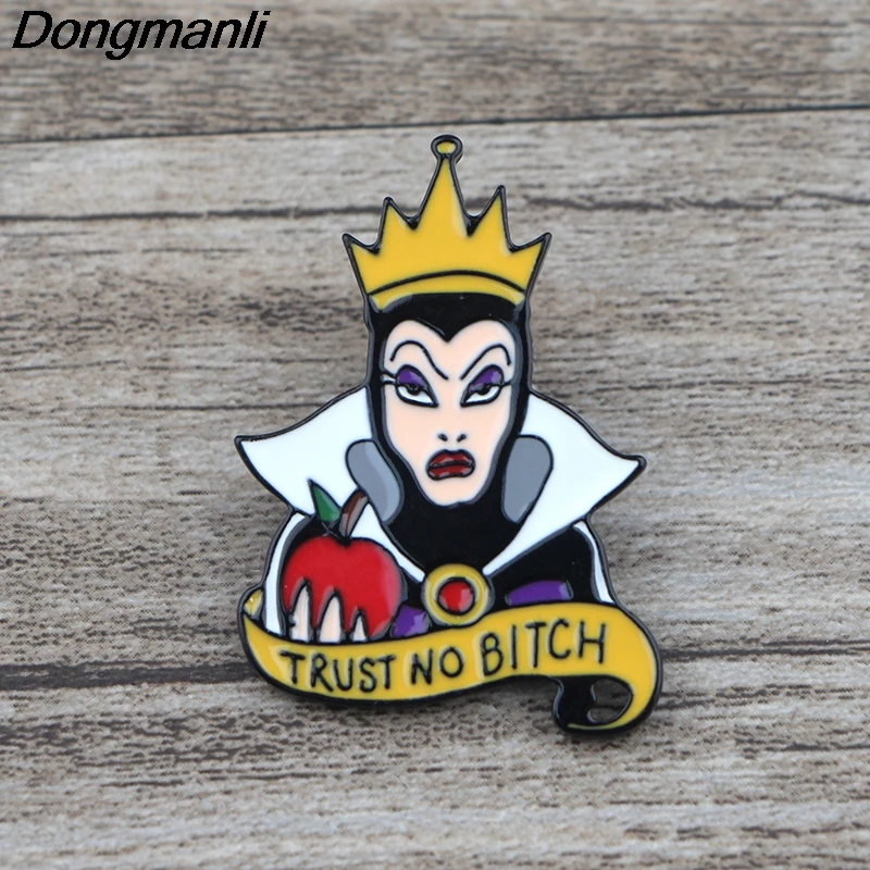 

K755 Evil Queen Cartoon Anime Funny Metal Enamel Pins and Brooches for Lapel Pin Backpack Bags Badge Collection Gifts