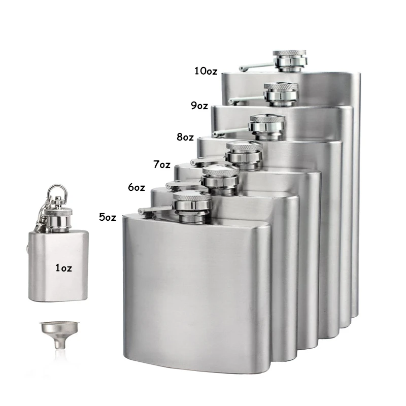 1-12 oz in acciaio inox portatile fiaschetta Flagon vino whisky Pot coperchio bottiglia imbuto viaggio campeggio bicchieri tazza di vino  15