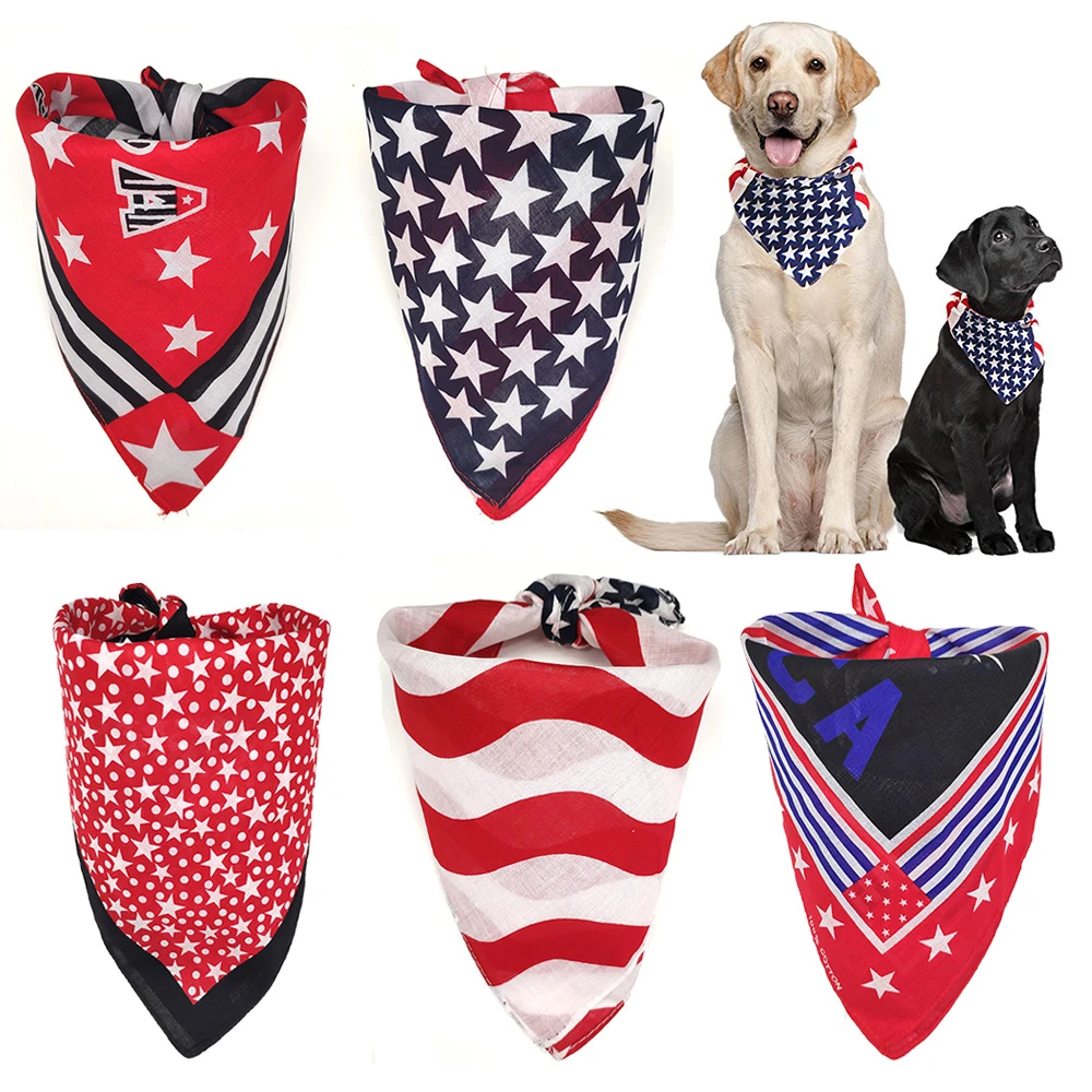 red white and blue dog bandana