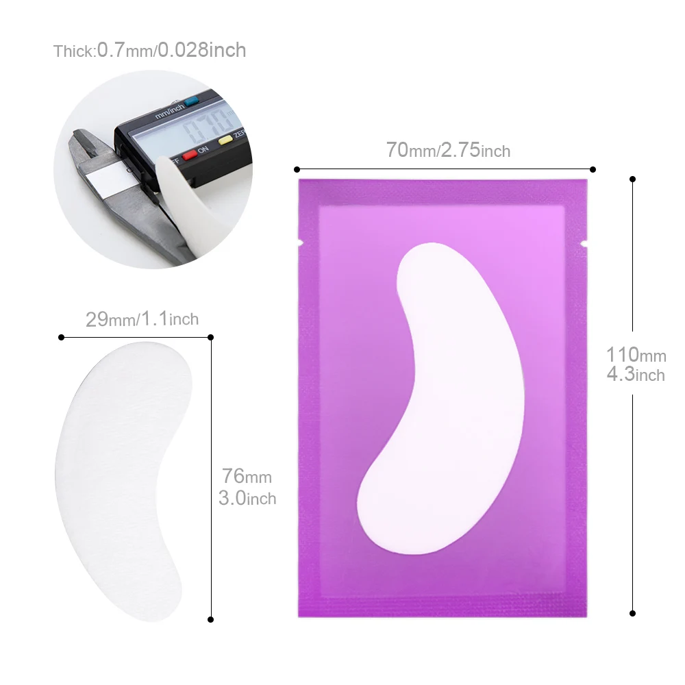 Purple 100 пар/лот, накладки под глаза, ресницы, бумажные накладки для наращивания ресниц, кончики на глаза, наклейки, обертывания, бумажные накладки, инструмент для макияжа ресниц - Цвет: Purple