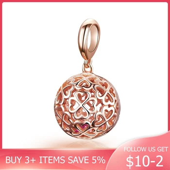 

CodeMonkey High Quality 925 Sterling Silver Flower Cage Beads Charms Rose Gold Color Charms fit Necklaces Bracelet Jewelry C1127