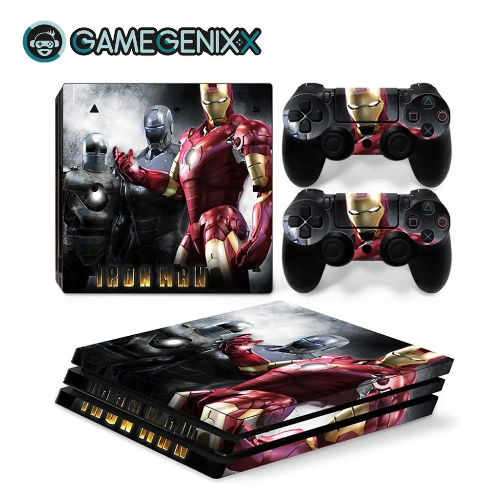 GAMEGENIXX Кожа Наклейка Защитная Наклейка Обложка для PS4 Pro консоли и 2 контроллеров-Железный человек - Цвет: Iron Man