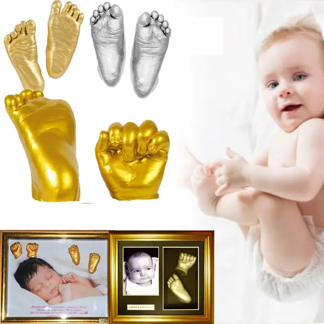 1 Set 3D Plaster Handprints Footprints Baby Hand Foot Casting Kit DIY